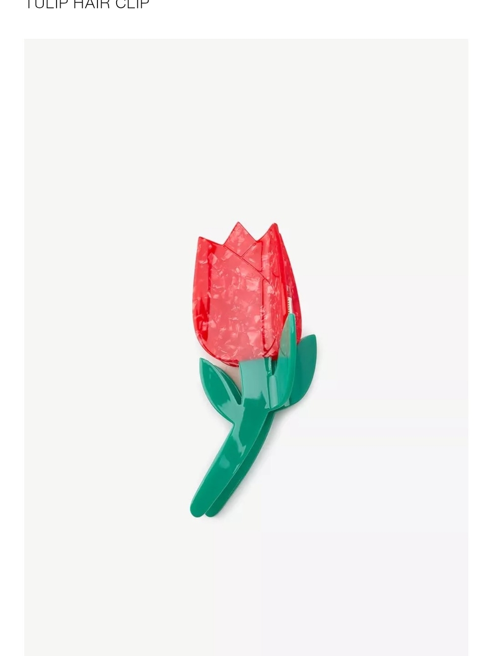 Zara Red & Green Tulip Hair Clip